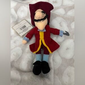 Disney Captain Hook Plush Beanie Peter Pan Stuffed Toy Doll - With Tags